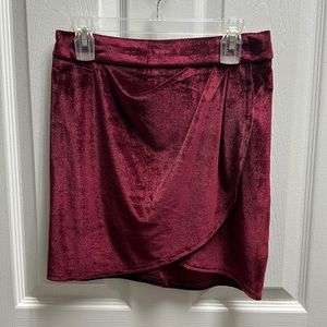 Velour mini skirt